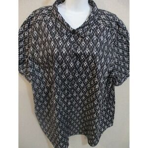 ROAMAN'S Shirt Plus Size 30W NWOT B&W Print TOP